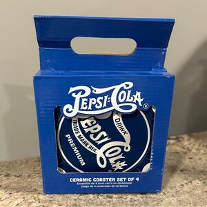 Pepsi-Cola Ceramic Coaster Set of 4 Various Designs and